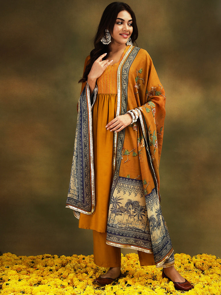 NAINA- YELLOW 3 PIECE SUIT SET Ethnics Sets stylefables   