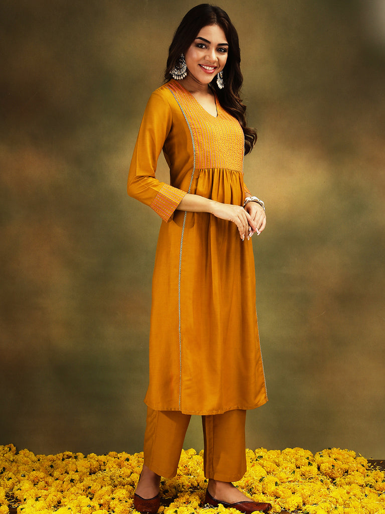 NAINA- YELLOW 3 PIECE SUIT SET Ethnics Sets stylefables   