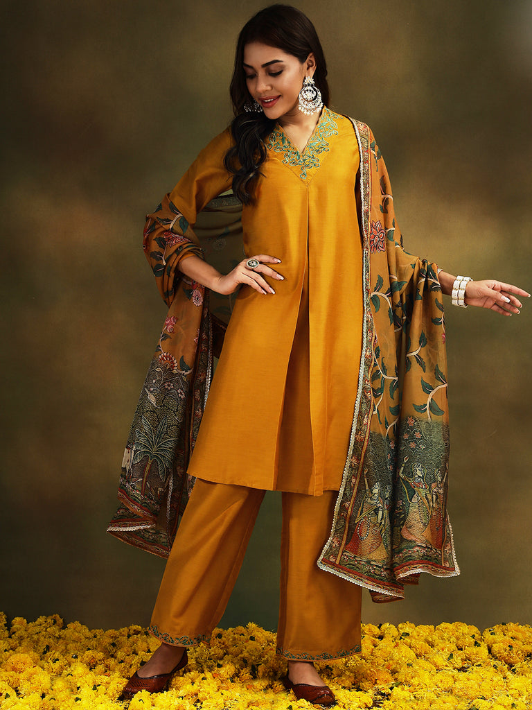 TARA- YELLOW 3 PIECE SUIT SET Ethnics Sets stylefables   