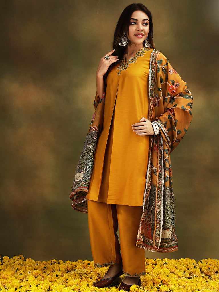 TARA- YELLOW 3 PIECE SUIT SET Ethnics Sets stylefables   