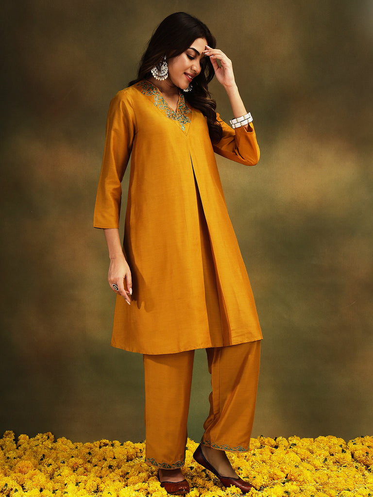 TARA- YELLOW 3 PIECE SUIT SET Ethnics Sets stylefables   