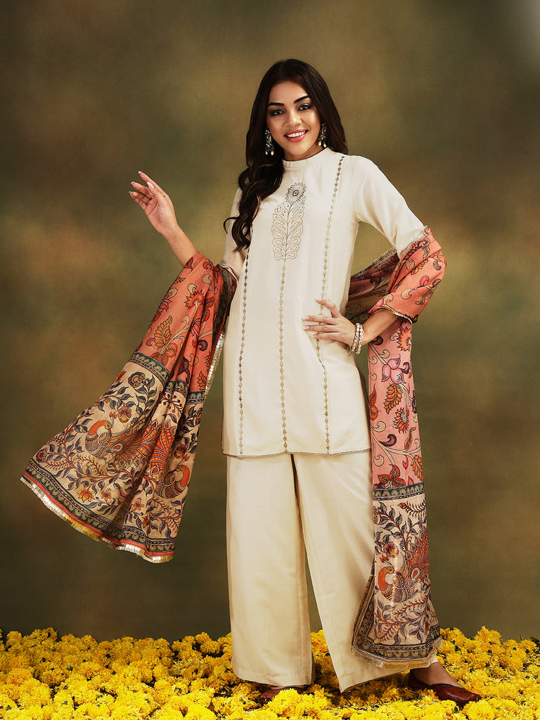 NAAZ- IVORY 3 PIECE SUIT SET Ethnics Sets stylefables   