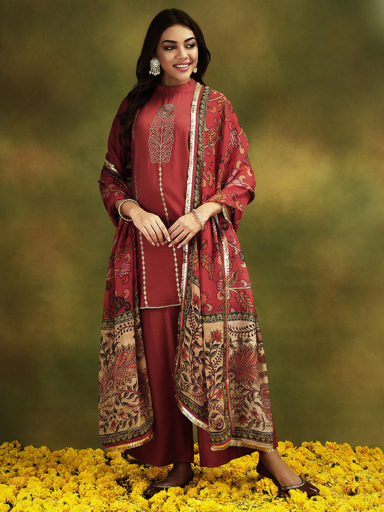 NAAZ- RUST 3 PIECE SUIT SET Ethnics Sets stylefables   