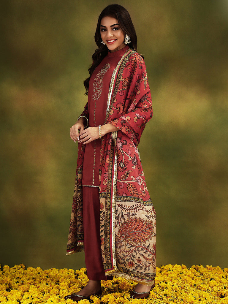 NAAZ- RUST 3 PIECE SUIT SET Ethnics Sets stylefables   