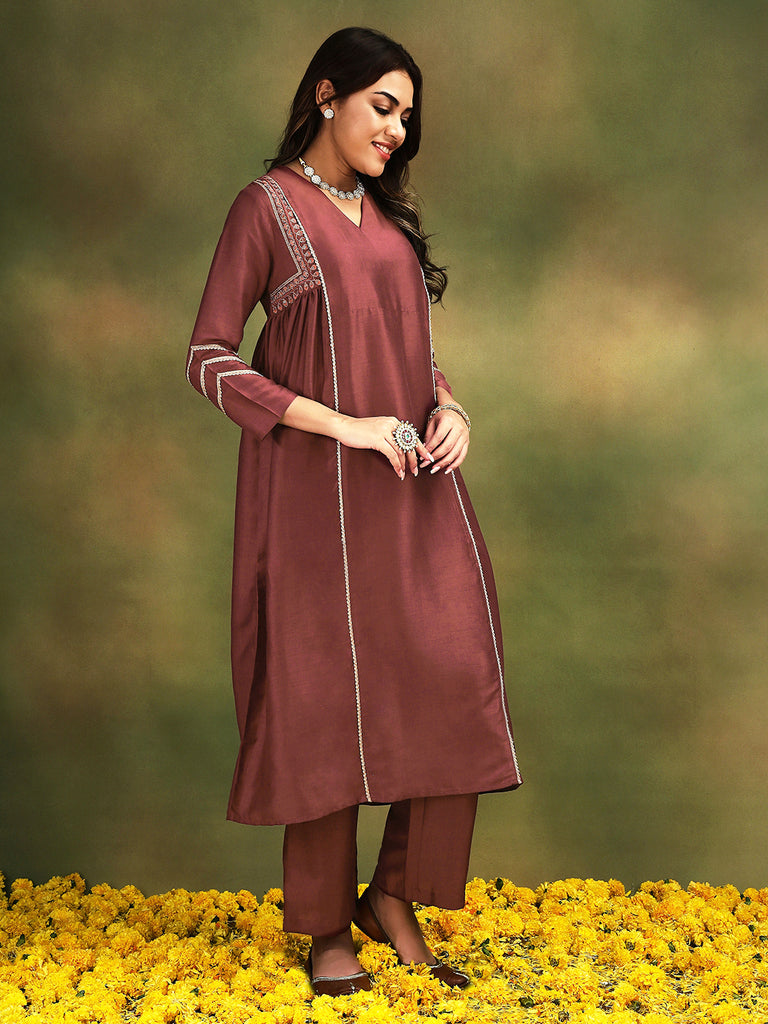 ISHQ- MAROON 3PICE SUIT SET Ethnics Sets stylefables