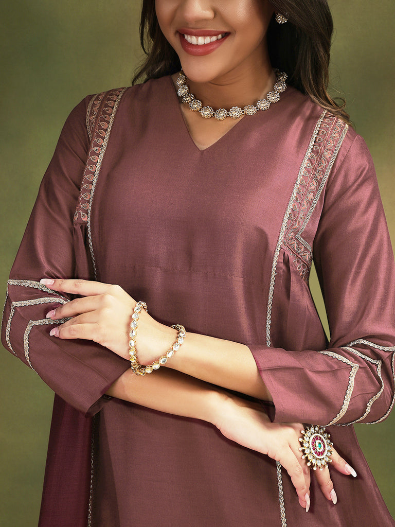 ISHQ- MAROON 3PICE SUIT SET Ethnics Sets stylefables