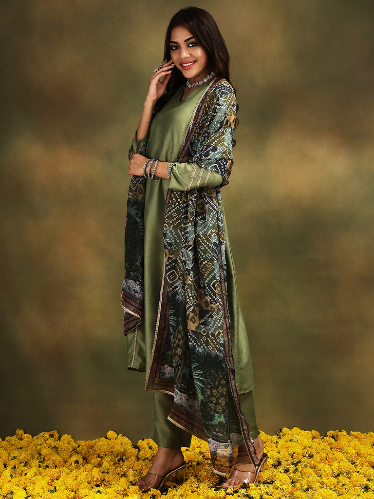 ISHQ- GREEN 3PICE SUIT SET Ethnics Sets stylefables   