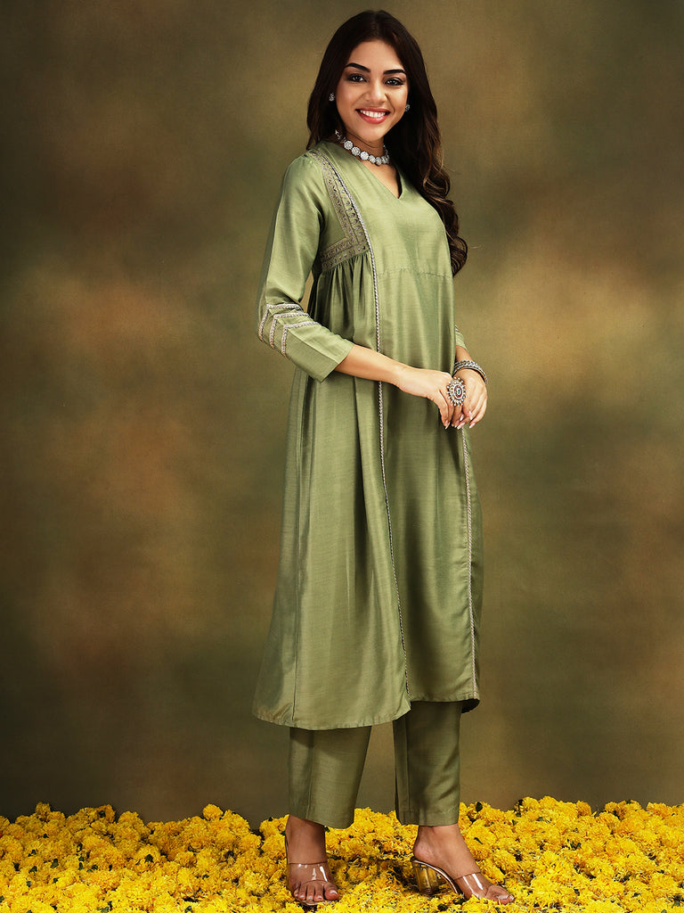 ISHQ- GREEN 3PICE SUIT SET Ethnics Sets stylefables   