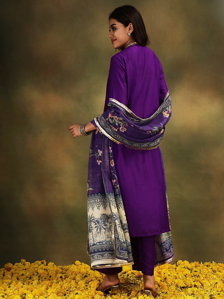 NAINA- PURPLE 3 PIECE SUIT SET Ethnics Sets stylefables   