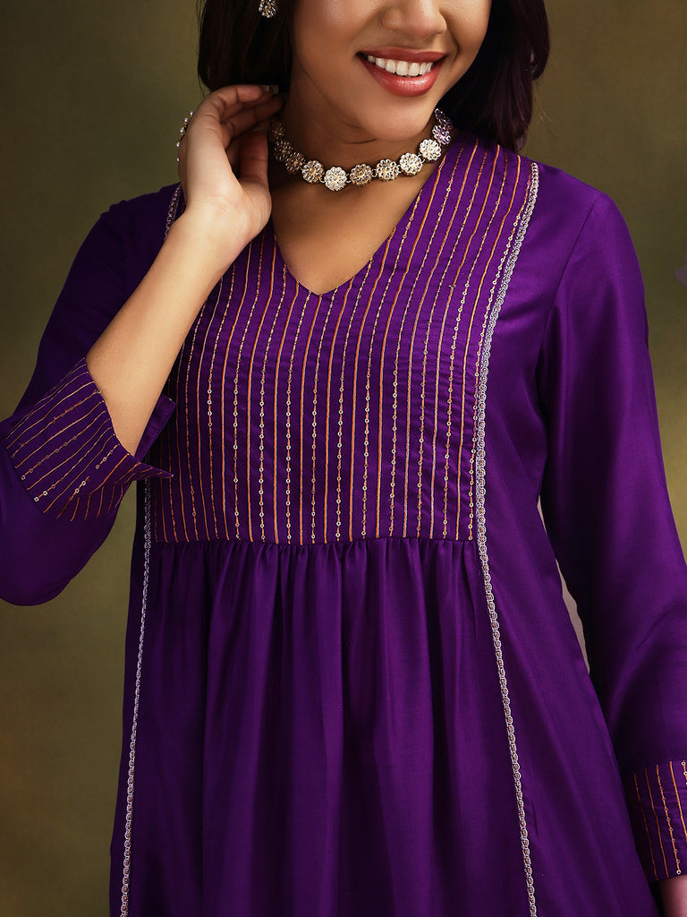 NAINA- PURPLE 3 PIECE SUIT SET Ethnics Sets stylefables   