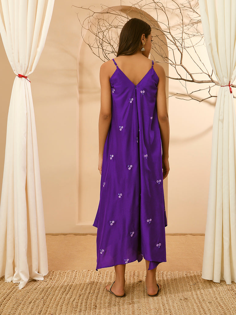 AAHANA- PURPLE FUSION JUMPSUIT Fusion Coord Set stylefables   