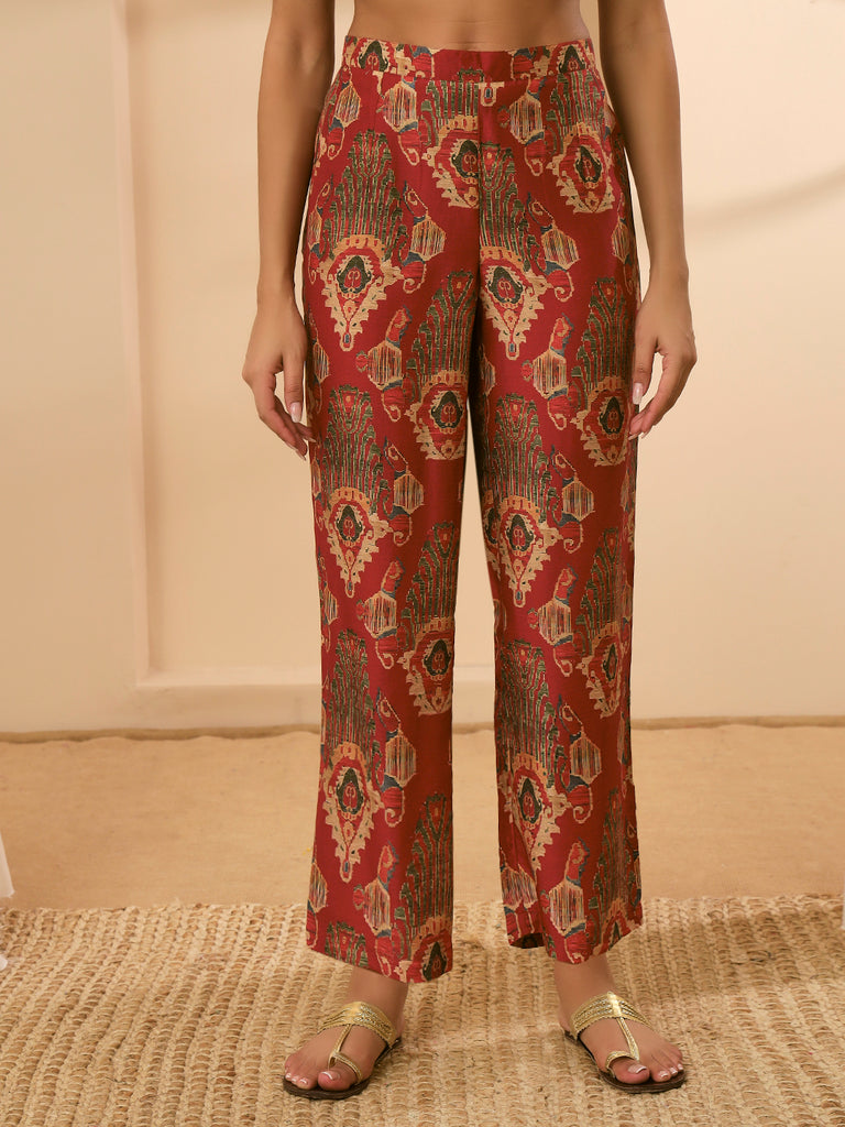 SITARA- RUST COORD SET Zara Silk Coords stylefables   