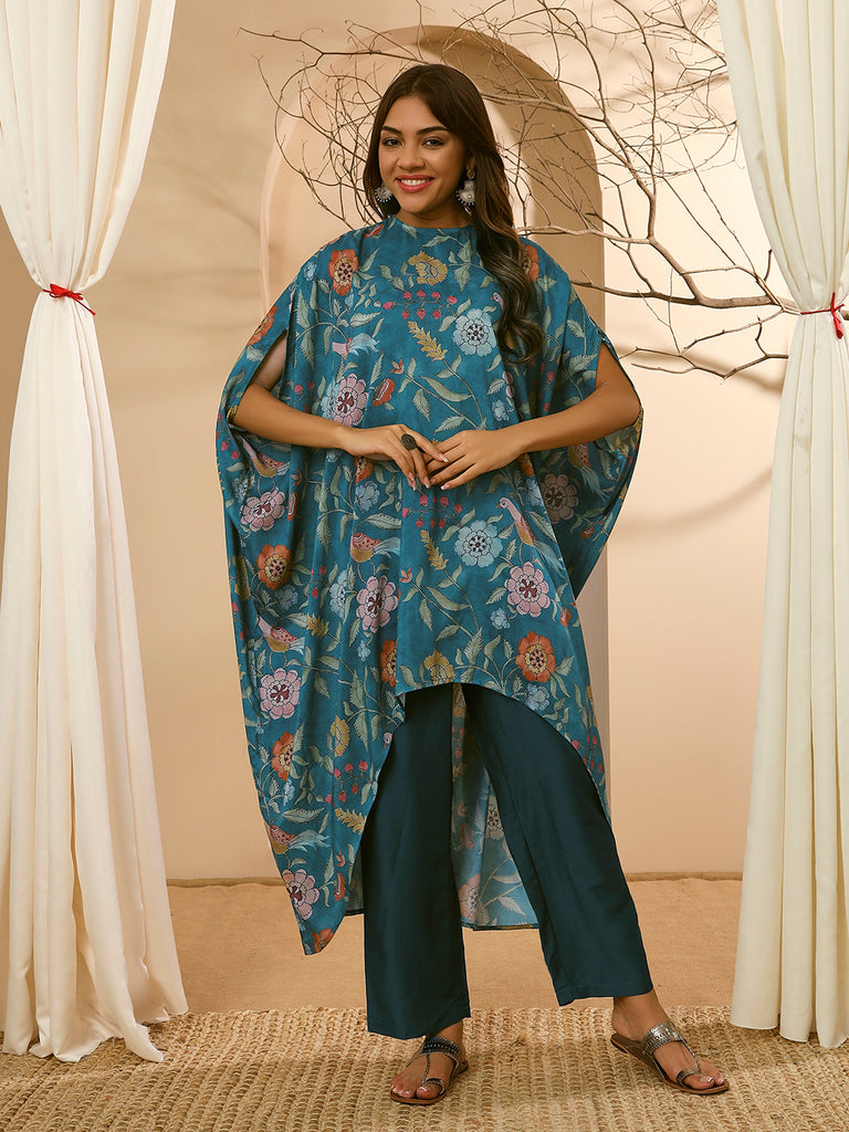 AAINA- BLUE FUSION COORD SET Zara Silk Coords stylefables   