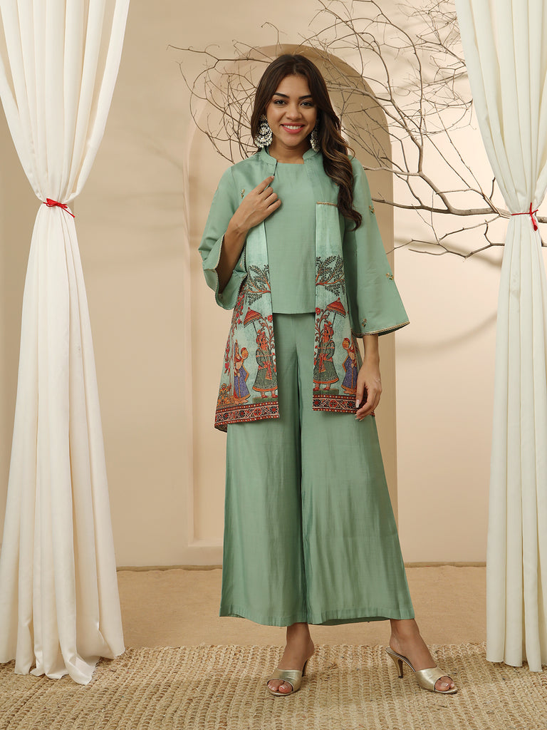 ZUBEIDA- GREEN FUSION COORD SET Fusion Coord Set stylefables   