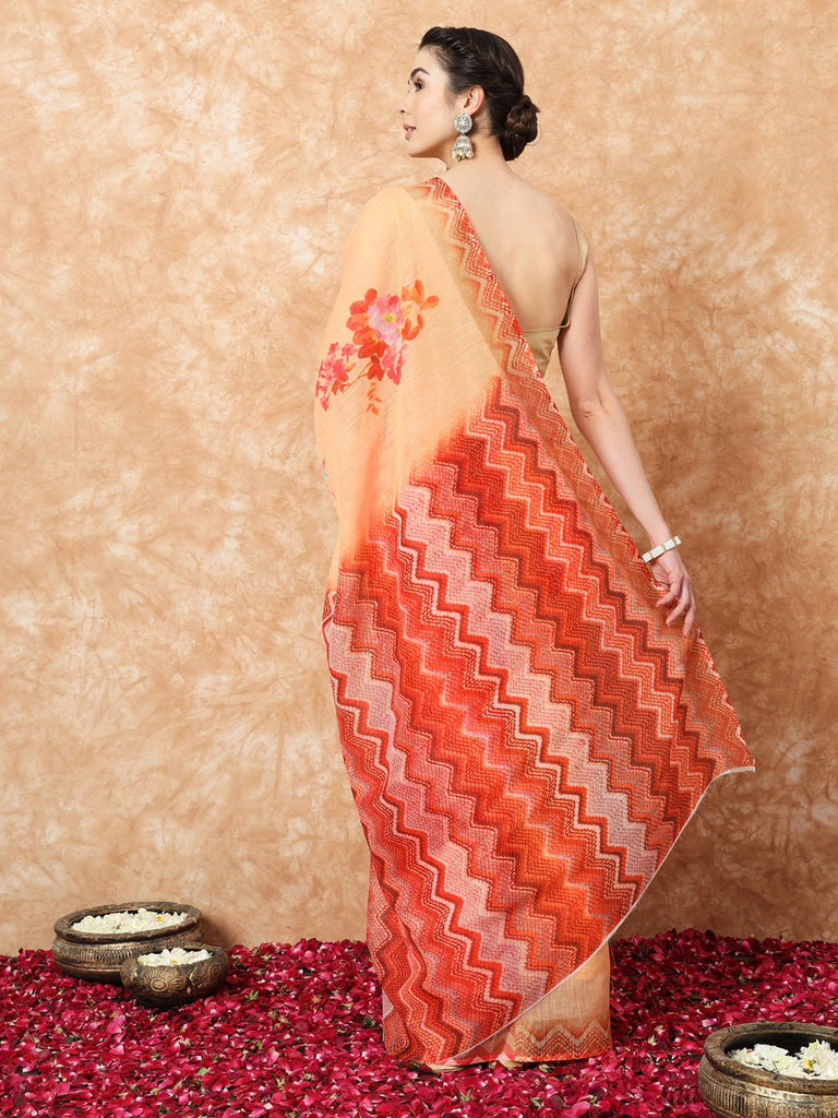 GULAAB- LINEN SAREE Cotton Saree stylefables   