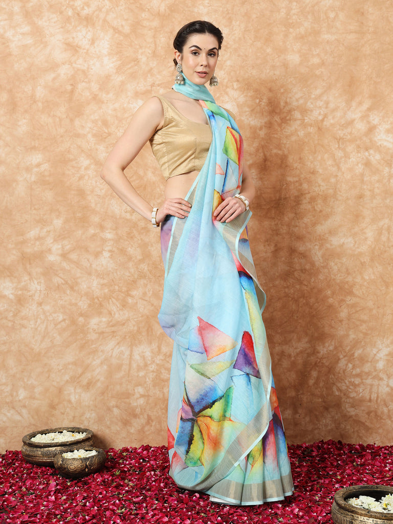 CHARMING HUES- LINEN SAREE Cotton Saree stylefables   