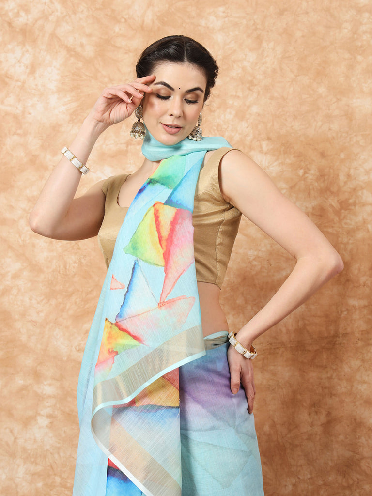 CHARMING HUES- LINEN SAREE Cotton Saree stylefables   