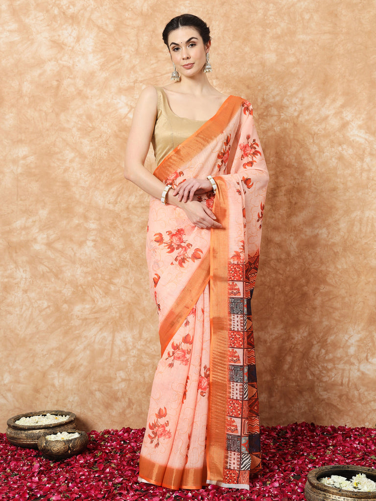 GULDASTA- LINEN SAREE Cotton Saree stylefables   