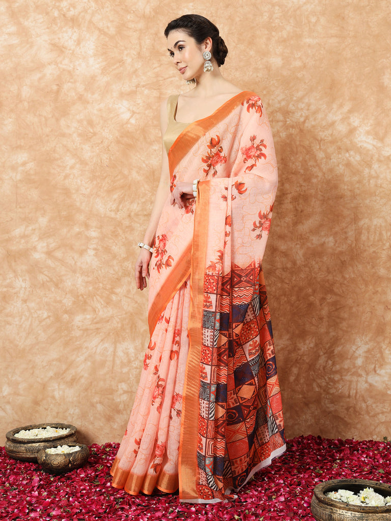 GULDASTA- LINEN SAREE Cotton Saree stylefables   