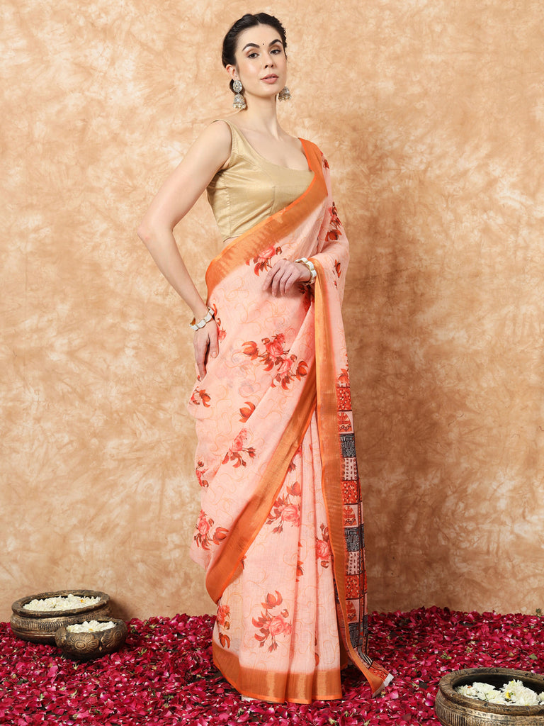 GULDASTA- LINEN SAREE Cotton Saree stylefables   