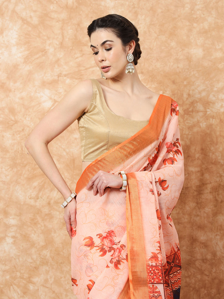 GULDASTA- LINEN SAREE Cotton Saree stylefables   