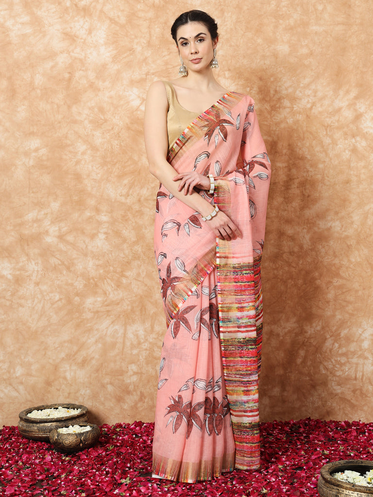 ROOHANI- LINEN SAREE Cotton Saree stylefables   