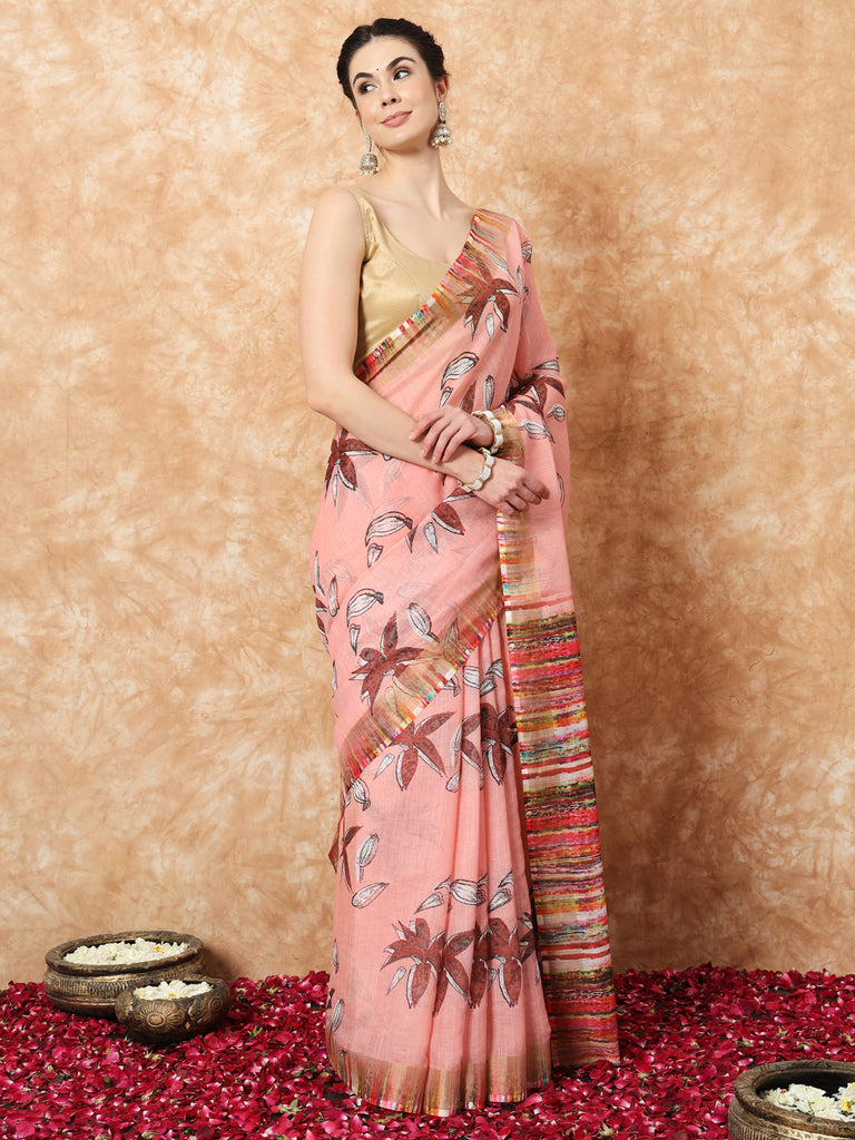 ROOHANI- LINEN SAREE Cotton Saree stylefables   