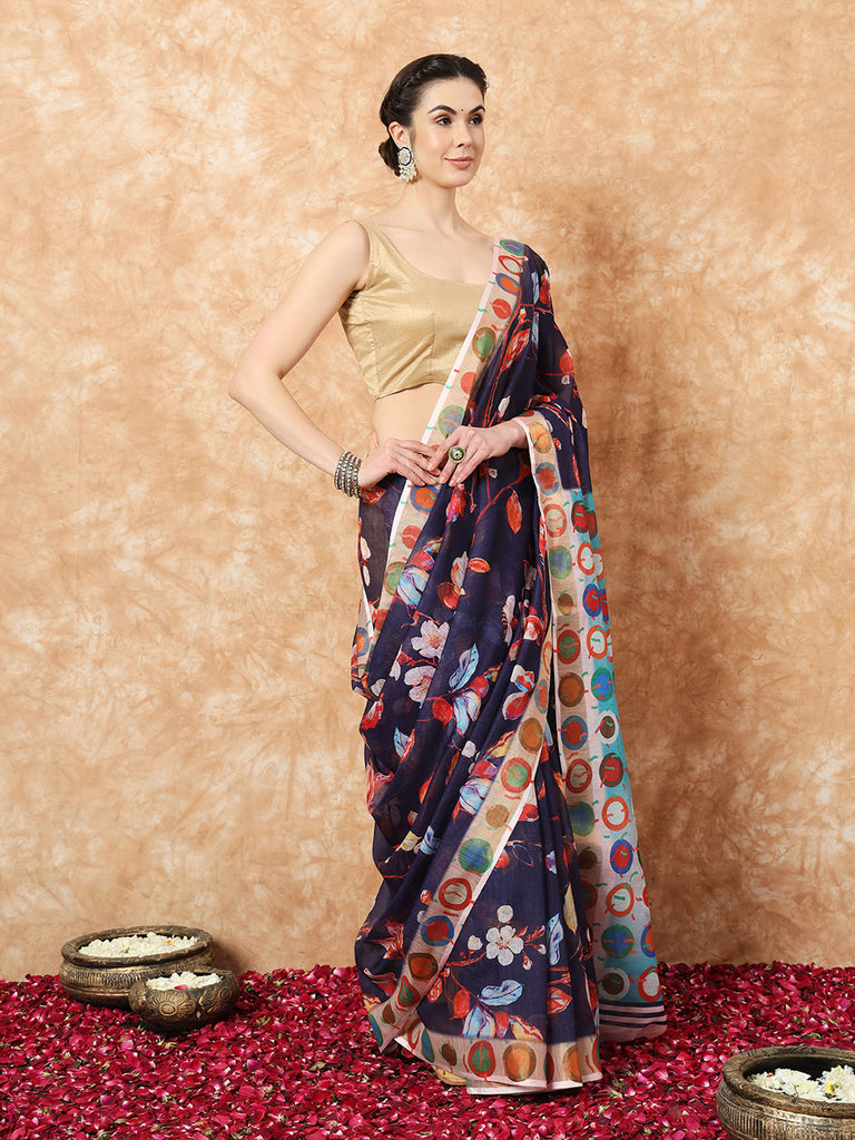 RUMANA- LINEN SAREE Cotton Saree stylefables   