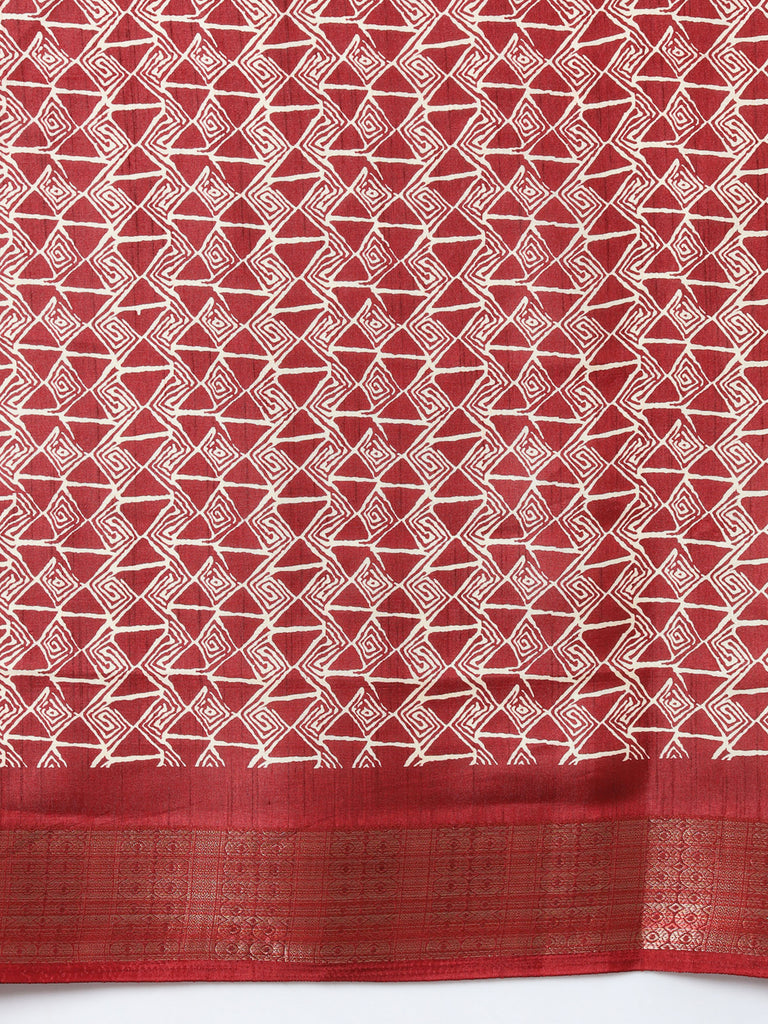 MAYRA- MAROON SILK WITH ZARI BORDER Cotton Saree stylefables   