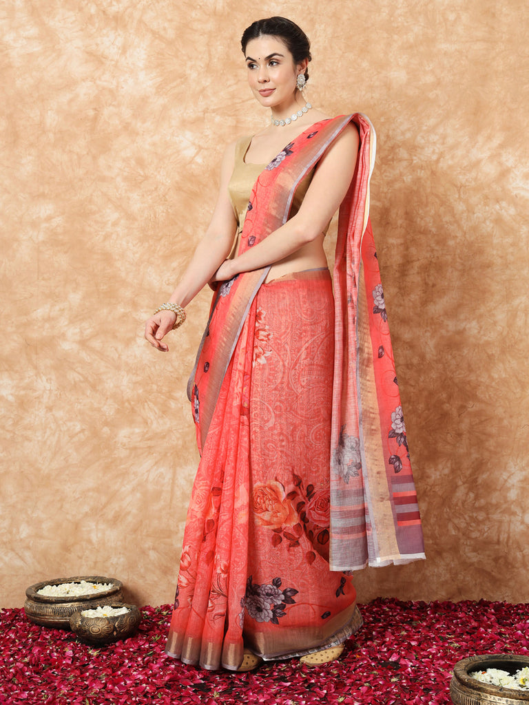 ZISYA- LINEN SAREE Cotton Saree stylefables   