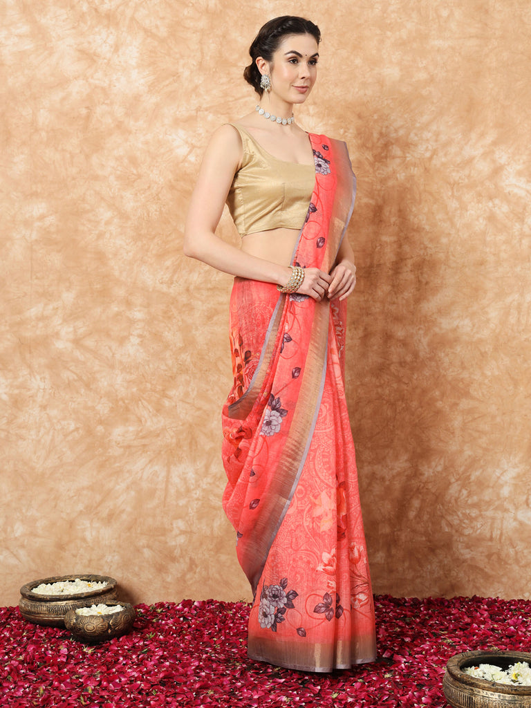 ZISYA- LINEN SAREE Cotton Saree stylefables   