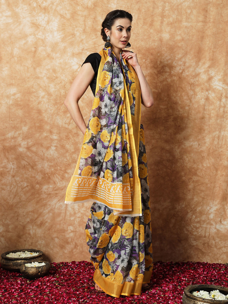 SMRITI- LINEN SAREE Cotton Saree stylefables   