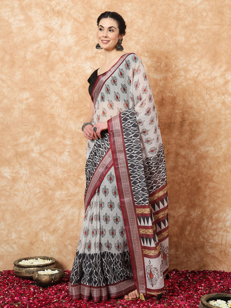 FITTA- LINEN SAREE Cotton Saree stylefables   