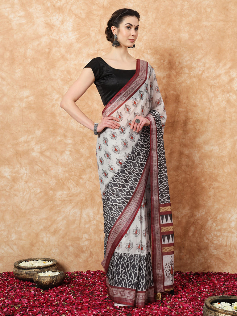 FITTA- LINEN SAREE Cotton Saree stylefables   