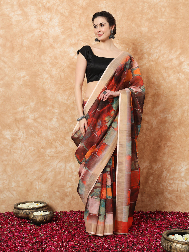 CYNTHIA- LINEN SAREE Linen Saree stylefables   