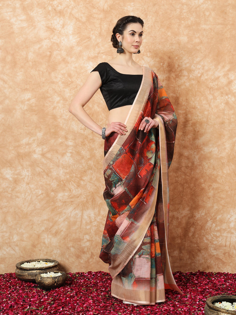 CYNTHIA- LINEN SAREE Linen Saree stylefables   