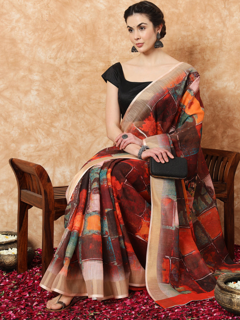 CYNTHIA- LINEN SAREE Linen Saree stylefables   