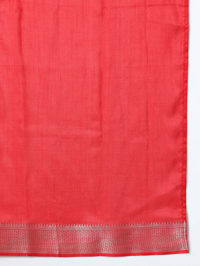 MAYRA- RED SILK WITH ZARI BORDER SAREE Cotton Saree stylefables   