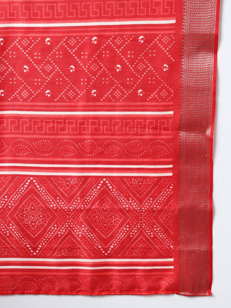 MAYRA- RED SILK WITH ZARI BORDER SAREE Cotton Saree stylefables   