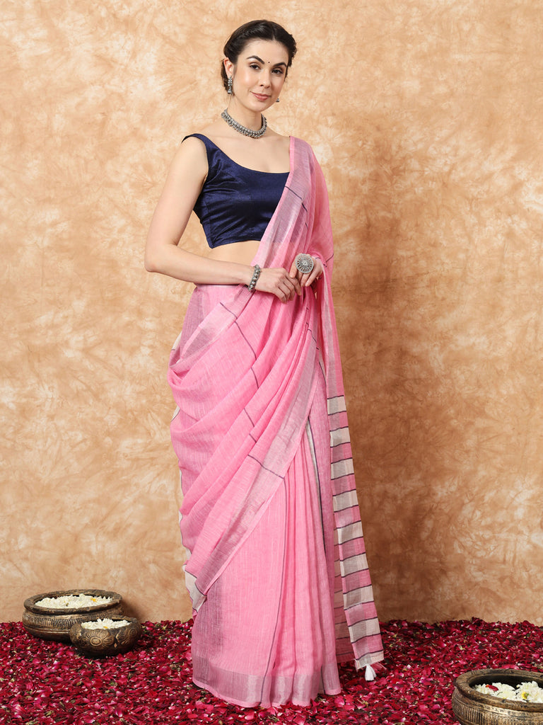 SAYALI-LINEN SAREE Linen Saree stylefables   