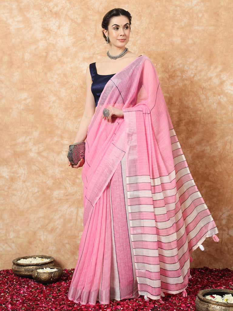 SAYALI-LINEN SAREE Linen Saree stylefables   