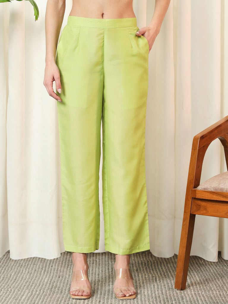 VOGUE- LIME GREEN COORD SET Solid Muslin Coords stylefables   