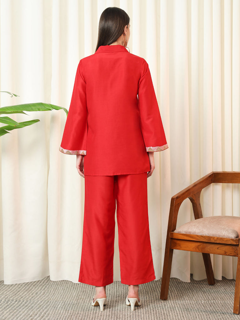 HARMONY- RED COORD SET Solid Muslin Coords stylefables   