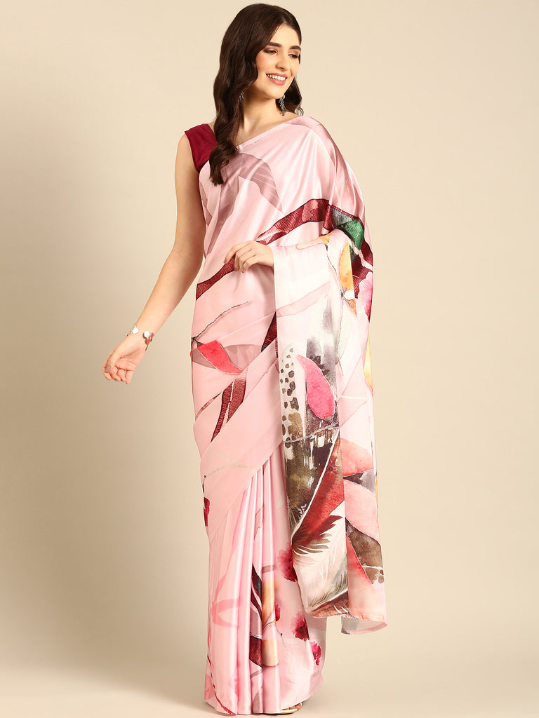 ADORABLE ABSTRACT Satin Saree stylefables   