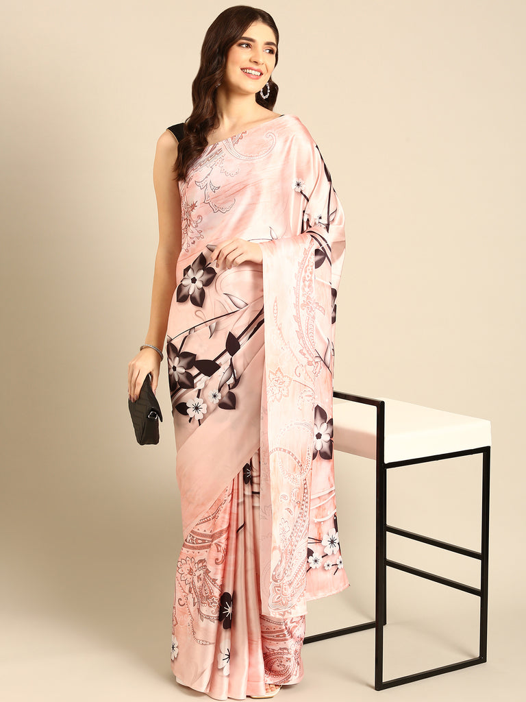 CLASSIC CHARM Satin Saree stylefables   