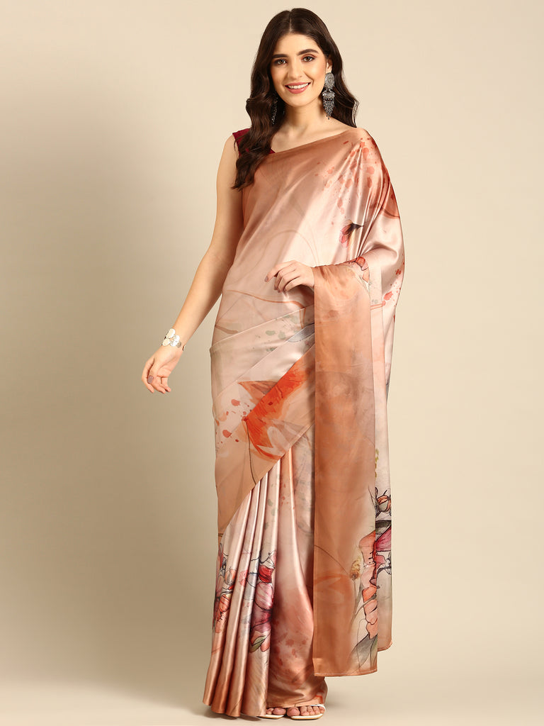 DIVINE DRAPES Satin Saree stylefables   