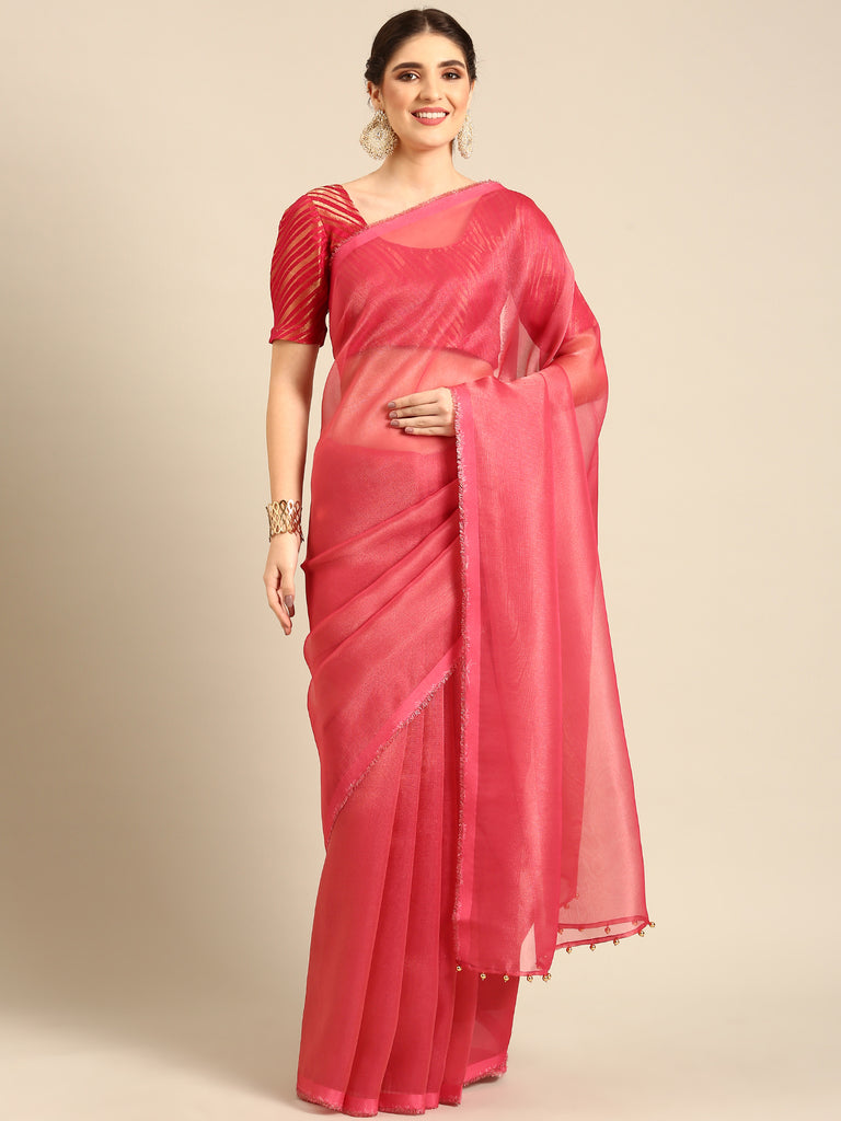 MADHURYA- PINK Tissue Zari Saree stylefables   