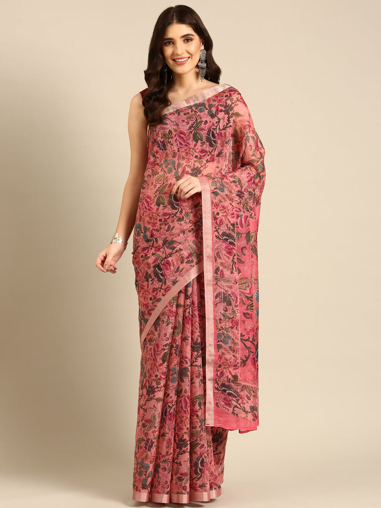 URBAN KALI : Pink Chanderi Saree Chanderi Saree stylefables   