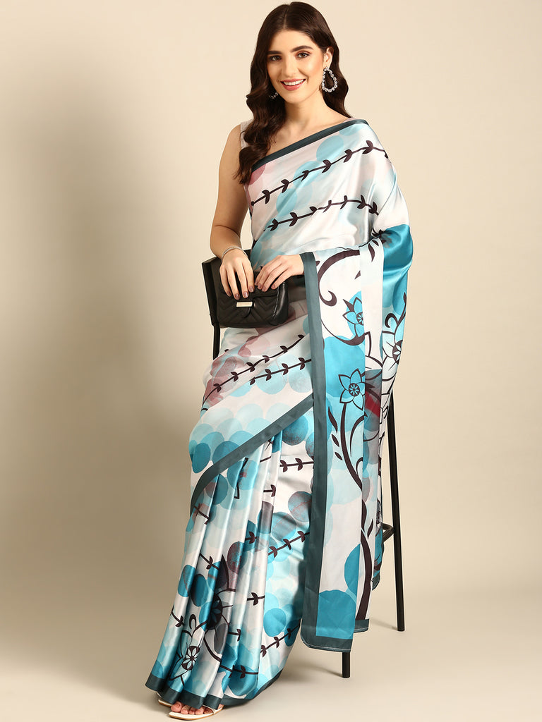 BOLLYWOOD BOHO Satin Saree stylefables   