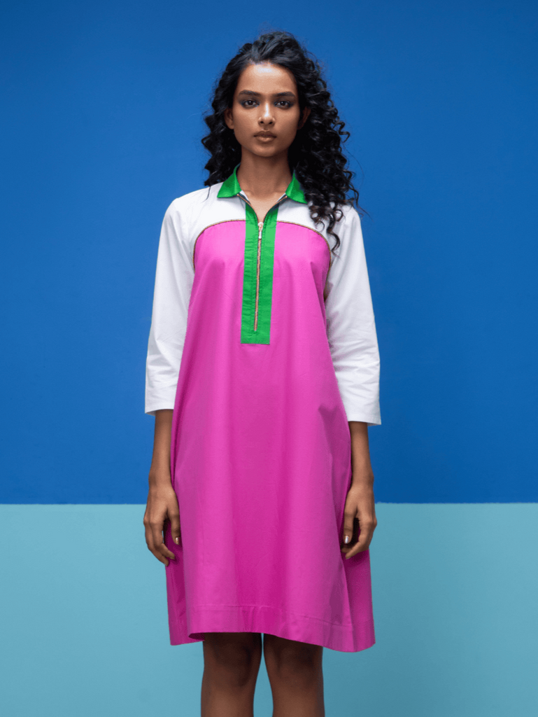 Ecru- Pink Dress Dress stylefables